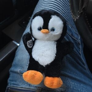 Build-A-Bear Black and White Penguin Plush with Orange Feet